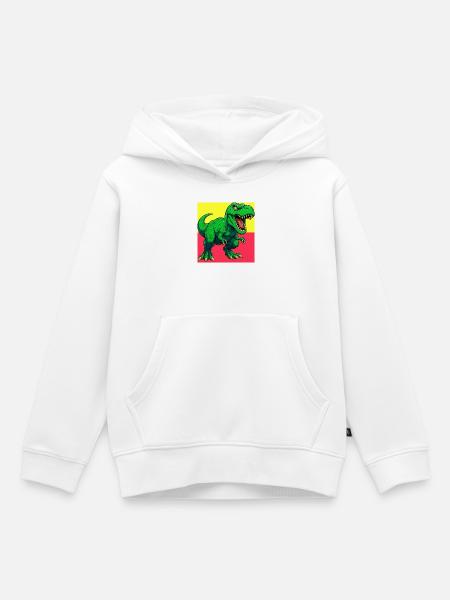 Dinosaurier - Kinder Premium Organic Hoodie - Weiß
