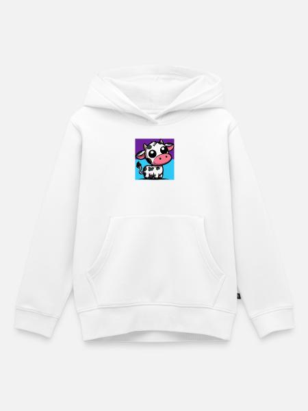 Kuh - Kinder Premium Organic Hoodie - Weiß