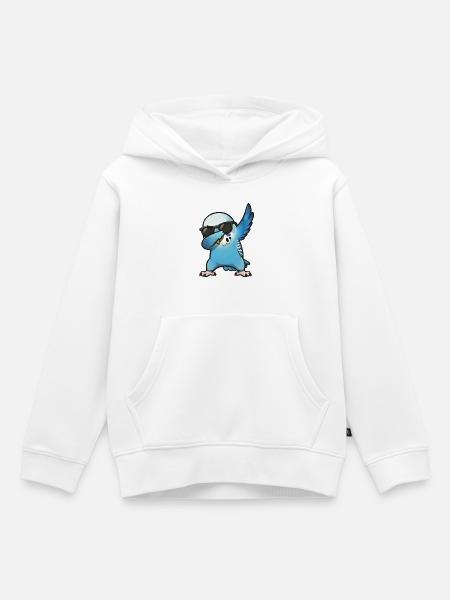 Dabbing Wellensittich blau - Kinder Premium Organic Hoodie - Weiß