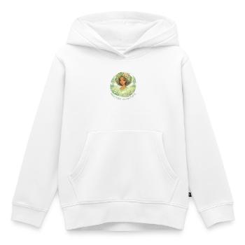 Une femme enracinée dans la Nature - Sweat Premium à capuche enfant bio - blanc - Devant - AI Model Kid Female (0cm)