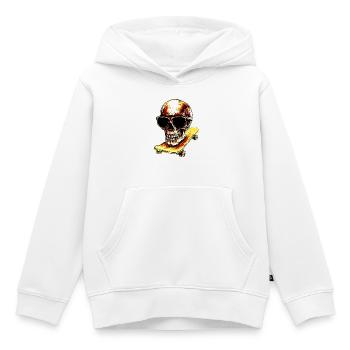 Skateur Skull - Sweat Premium à capuche enfant bio - blanc - Devant - AI Model Kid Female (0cm)
