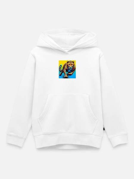 Gepard - Kinder Premium Organic Hoodie - Weiß