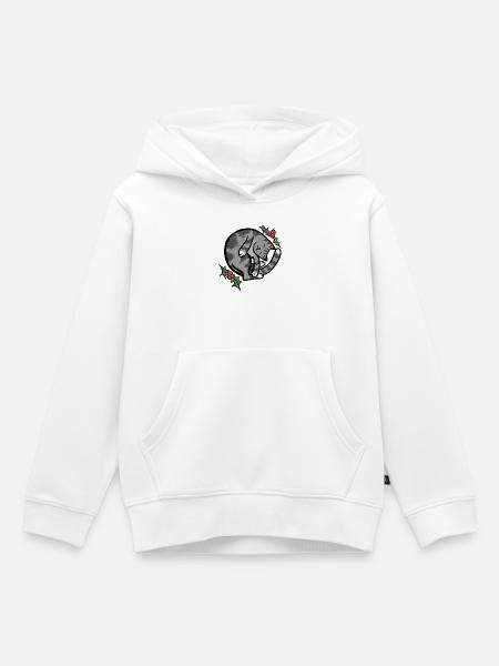 Gemütliche Schlafkatze mit Holly - Kinder Premium Organic Hoodie - Weiß