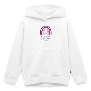 Ich werde eine Große Cousine 2027 Boho Regenbogen - Kinder Premium Organic Hoodie - Weiß - Vorne - AI Model Kid Female (0cm)