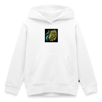 paon - Sweat Premium à capuche enfant bio - blanc - Devant - AI Model Kid Female (0cm)