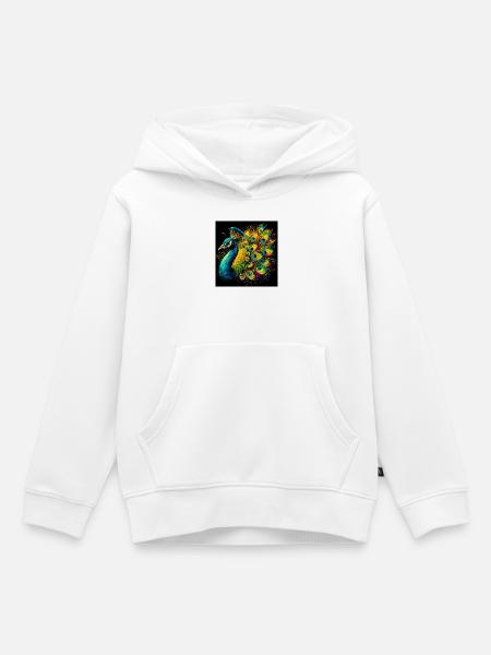 Pfau - Kinder Premium Organic Hoodie - Weiß