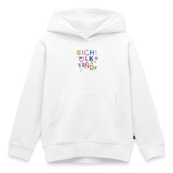 Écolier - Sweat Premium à capuche enfant bio - blanc - Devant - AI Model Kid Female (0cm)