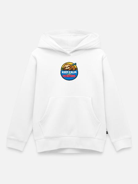 Faultierruhe – Nichts Tun Motto - Kinder Premium Organic Hoodie - Weiß