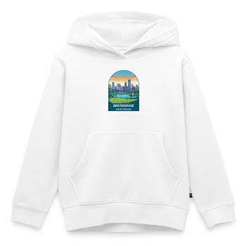 Affiche de voyage Brisbane Australia Story Bridge - Sweat Premium à capuche enfant bio - blanc - Devant - AI Model Kid Female (0cm)