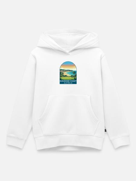 Sunshine Coast Australien Strandreiseplakat - Kinder Premium Organic Hoodie - Weiß