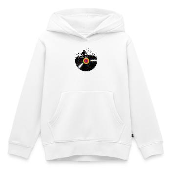 DJ Vinyl Party Music Club Design - Kids Premium Organic Hoodie - white - Front - AI Model Kid Female (0cm)