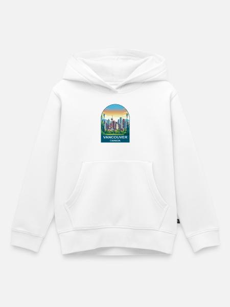 Vancouver Canada Harbour Centre Reisekunst - Kinder Premium Organic Hoodie - Weiß