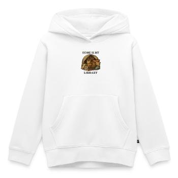 Zuhause ist meine Bibliothek - Kinder Premium Organic Hoodie - Weiß - Vorne - AI Model Kid Female (0cm)