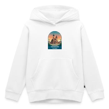 Krakau, Polen Vintage-Reiseplakat-Kunst - Kinder Premium Organic Hoodie - Weiß - Vorne - AI Model Kid Female (0cm)