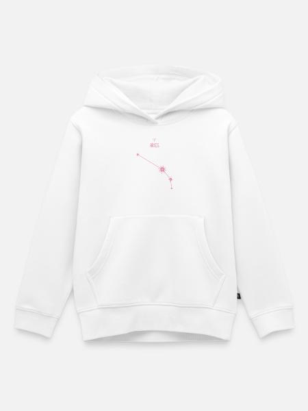 Widder-Tierkreiszeichen Sternbild Pastellrosa - Kinder Premium Organic Hoodie - Weiß