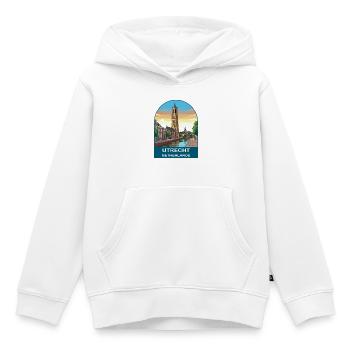 Utrecht Néerlandais Tour Dom Art de voyage vintage - Sweat Premium à capuche enfant bio - blanc - Devant - AI Model Kid Female (0cm)