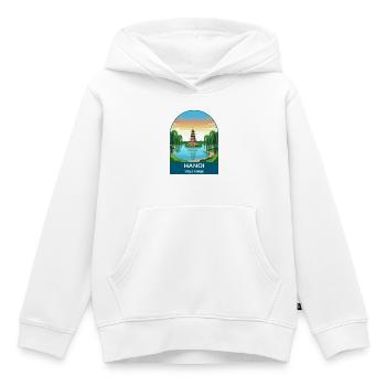 Hanoi Vietnam Pagode Vintage-Reiseposter - Kinder Premium Organic Hoodie - Weiß - Vorne - AI Model Kid Female (0cm)
