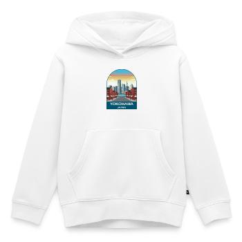 Affiche de voyage de Minato Mirai à Yokohama, Japon - Sweat Premium à capuche enfant bio - blanc - Devant - AI Model Kid Female (0cm)