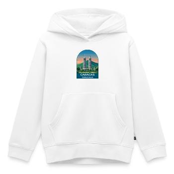 Caracas Venezuela Skyline Vintage Travel Poster - Kids Premium Organic Hoodie - white - Front - AI Model Kid Female (0cm)