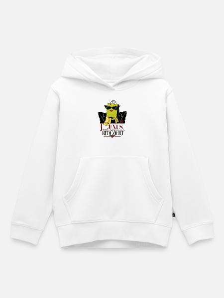 Luxus aber reduziert - Kinder Premium Organic Hoodie - Weiß