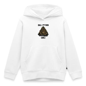 Python Royal Ball Python Coil Reptile Pyramide - Sweat Premium à capuche enfant bio - blanc - Devant - AI Model Kid Female (0cm)