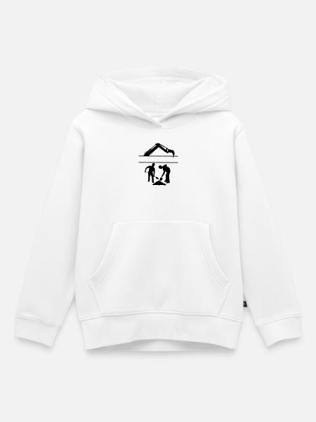 Bodenarbeiter Custom – Grabteam - Kinder Premium Organic Hoodie - Weiß