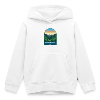 West Virginia USA Vintage Travel Poster - Kids Premium Organic Hoodie - white - Front - AI Model Kid Female (0cm)