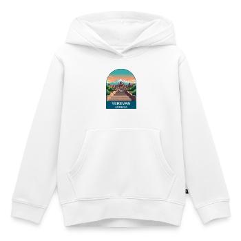 Jerewan Armenien Berg Ararat Vintage Reisekunst - Kinder Premium Organic Hoodie - Weiß - Vorne - AI Model Kid Female (0cm)