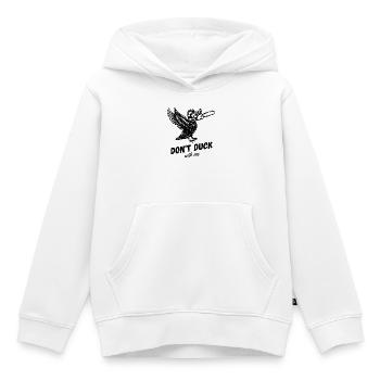 Ente Kettensäge Wasservogel Erpel Lustig Sarkasmus - Sweat Premium à capuche enfant bio - blanc - Devant - AI Model Kid Female (0cm)