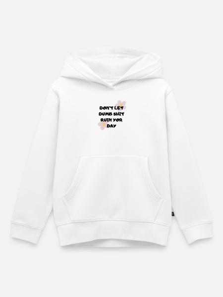 Pastellblüten Akzent-Handschrift - Kinder Premium Organic Hoodie - Weiß