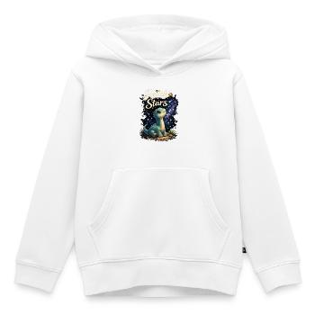 Atteindre les étoiles – Mignon Brachiosaure - Sweat Premium à capuche enfant bio - blanc - Devant - AI Model Kid Female (0cm)