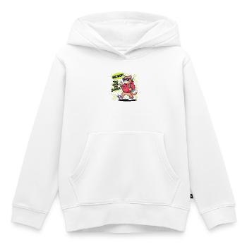 Chat de l’école - Sweat Premium à capuche enfant bio - blanc - Devant - AI Model Kid Female (0cm)