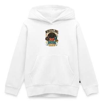 WRESTLING MAT MOM CREW - Kids Premium Organic Hoodie - white - Front - AI Model Kid Female (0cm)