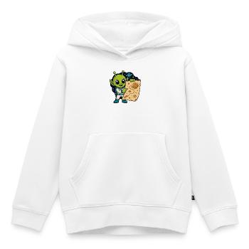 Cartographe spatial extraterrestre - Sweat Premium à capuche enfant bio - blanc - Devant - AI Model Kid Female (0cm)