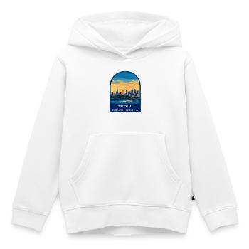 Seoul South Korea Skyline Retro Sunset Badge - Kids Premium Organic Hoodie - white - Front - AI Model Kid Female (0cm)