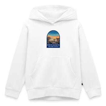 Insigne rétro du coucher de soleil du mont Rushmore du Dakota du Sud - Sweat Premium à capuche enfant bio - blanc - Devant - AI Model Kid Female (0cm)