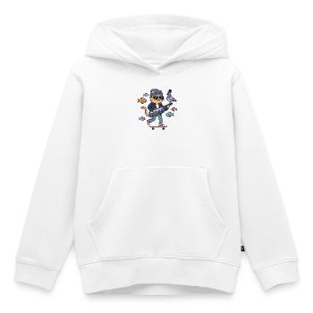 Cats Rocker sur skateboard Clavier - Sweat Premium à capuche enfant bio - blanc - Devant - AI Model Kid Female (0cm)