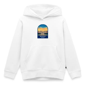 Madrid, Spanien Königspalast Retro Sonnenuntergang Reise-Badg - Kinder Premium Organic Hoodie - Weiß - Vorne - AI Model Kid Female (0cm)