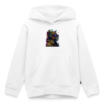 Leopard Neon DJ mit Kopfhörern und Schutzbrille - Kinder Premium Organic Hoodie - Weiß - Vorne - AI Model Kid Female (0cm)