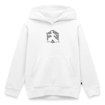 Les maîtres de l’Aïkido et l’Aïkido s’accordent ensemble - Sweat Premium à capuche enfant bio - blanc - Devant - AI Model Kid Female (0cm)