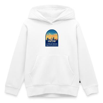 Badge de voyage du Capitole Arkansas Sunset Travel - Sweat Premium à capuche enfant bio - blanc - Devant - AI Model Kid Female (0cm)