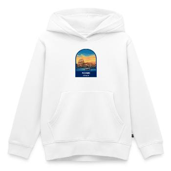 Rome Italie Colisée Retro Sunset Travel Badge - Sweat Premium à capuche enfant bio - blanc - Devant - AI Model Kid Female (0cm)