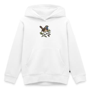 Luscinia svecica à gorge bleue - Sweat Premium à capuche enfant bio - blanc - Devant - AI Model Kid Female (0cm)