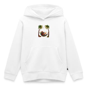 Des crottes dans un hamac tropical - Sweat Premium à capuche enfant bio - blanc - Devant - AI Model Kid Female (0cm)