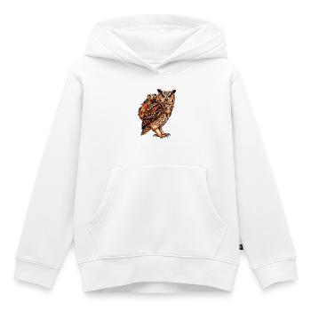 Eule mit Rucksack - Kinder Premium Organic Hoodie - Weiß - Vorne - AI Model Kid Female (0cm)