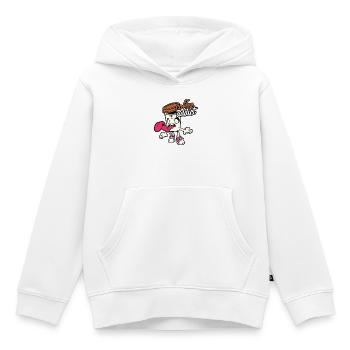 Accro au café - Sweat Premium à capuche enfant bio - blanc - Devant - AI Model Kid Female (0cm)