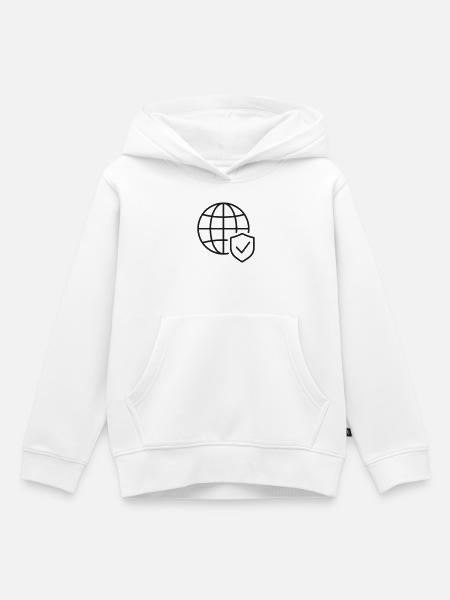 Global Shield Icon Druck - Kinder Premium Organic Hoodie - Weiß