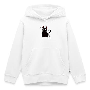 Silhouette du chat nocturne aux oreilles rouges - Sweat Premium à capuche enfant bio - blanc - Devant - AI Model Kid Female (0cm)