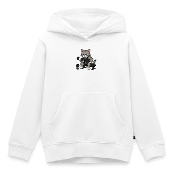 Chat Ami - Partenaire de salle de sport - Sweat Premium à capuche enfant bio - blanc - Devant - AI Model Kid Female (0cm)