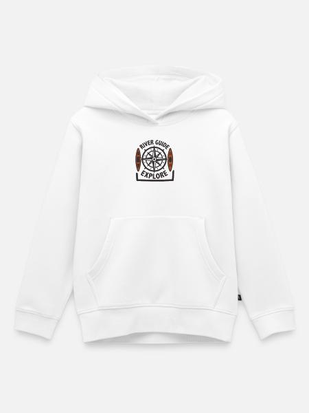 Explore Kanu Kompass Icon - Kinder Premium Organic Hoodie - Weiß